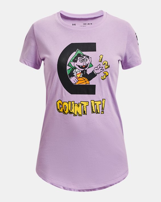 Girls' Curry Count Short Sleeve T-Shirt, Purple, pdpMainDesktop image number 0
